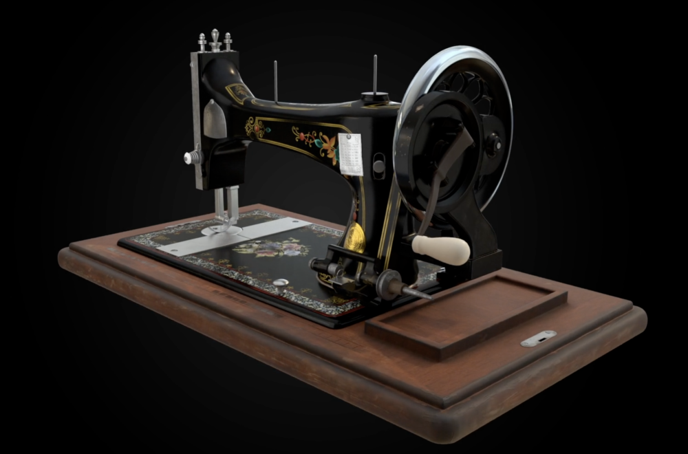 3d animation of sewing machine art