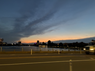 a sunset, taken from the harvard bridge