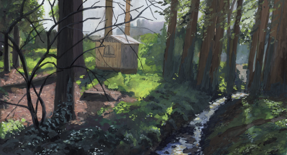 forest gouache art