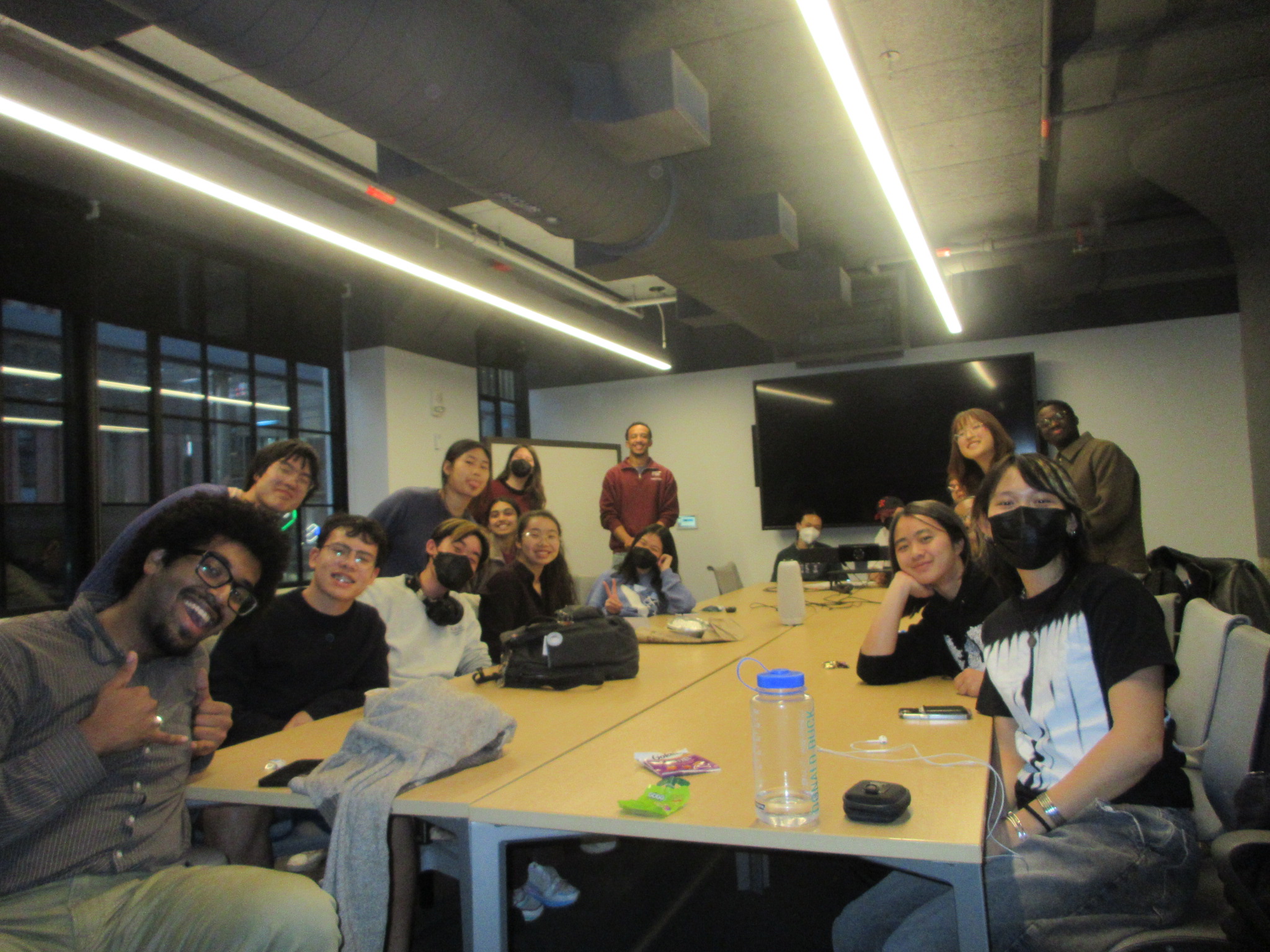 a conference room full of bloggers