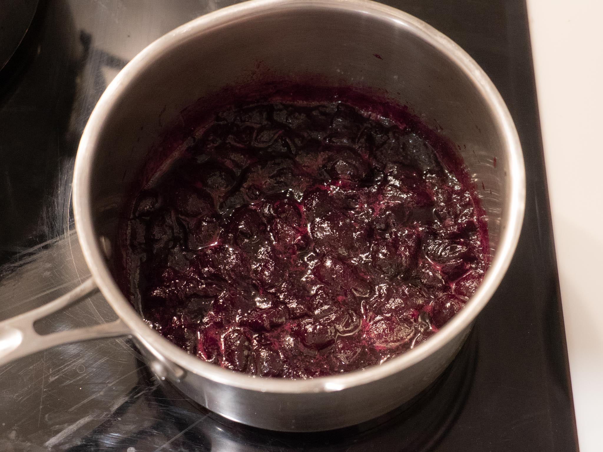 pot of cherries, simmering