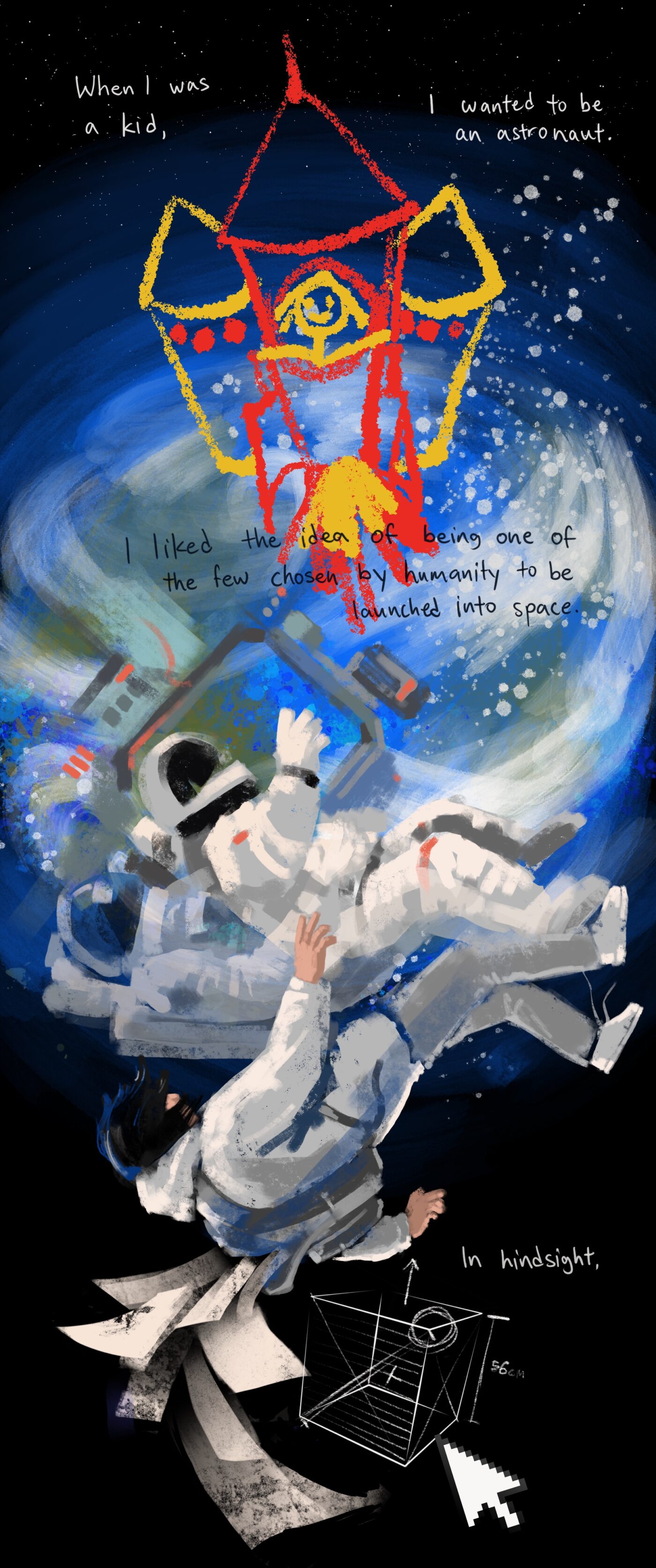 when i was a kid i wanted to be an astronaut. i liked the idea of being one of the few chosen to be launched into space.
